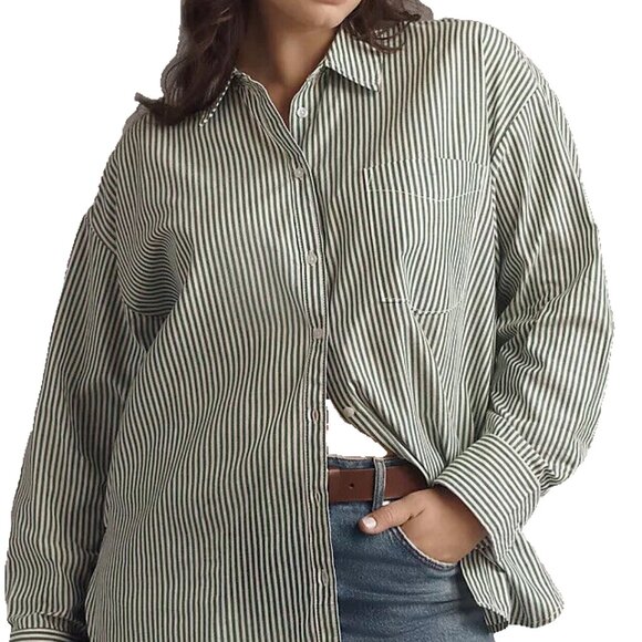 Maeve Tops - The Bennet Button Down Shirt by Maeve Women Size SP Green